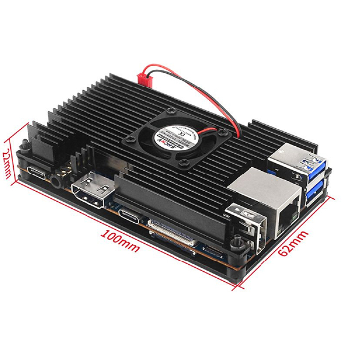 Металлический корпус для Orange Pi 5 с вентилятором2
